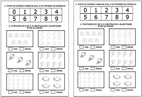 Atividade números pares e ímpares Alfabetização Blog