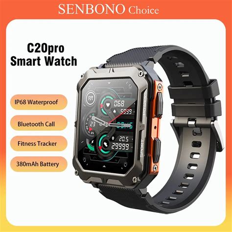 SENBONO Reloj Inteligente C20Pro Para Hombre Accesorio De Pulsera