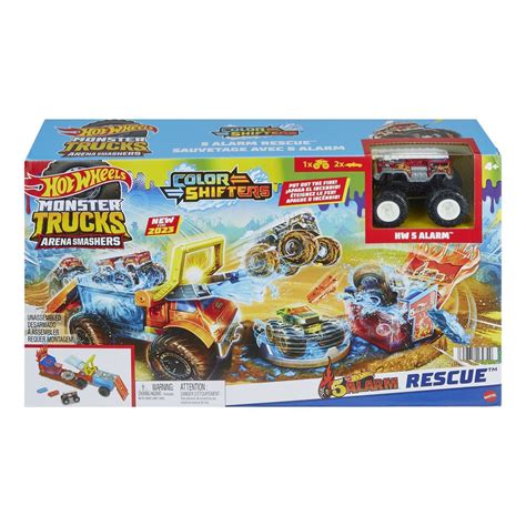 Комплект за игра Hot Wheels Monster Truck Arena Smashers Color Shifters Alarm Rescue eMAG bg