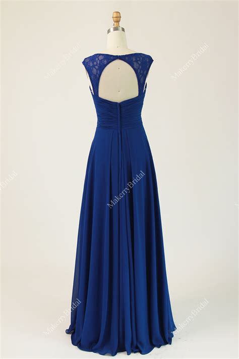 Lace Keyhole Back Chiffon Bridesmaid Dress – MakerryBridal