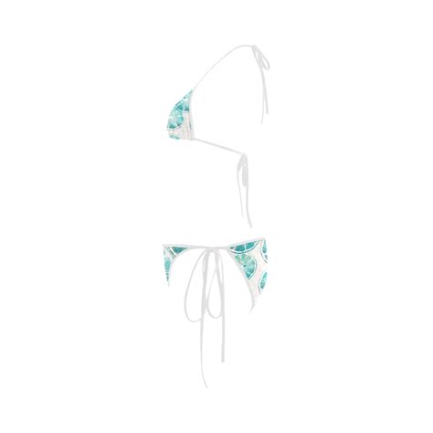 Turquoise Citrus Custom Bikini Swimsuit ID D