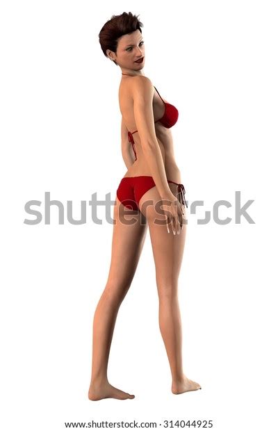 Sexy Woman Posing Red Bikini Isolated Stock Illustration 314044925 Shutterstock