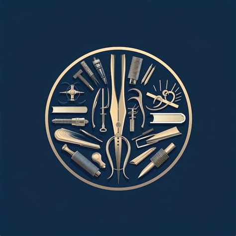 Premium Ai Image Logo Integrating Surgical Tools Scalpel Books