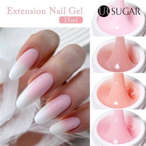 Ur Sugar Ml Clear Nude White Non Stick Extension Nail Art Gel Polish Hard Uv Construct Nail