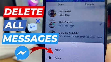 How To Delete All Messages On Messenger Delete Messenger Conversations Youtube