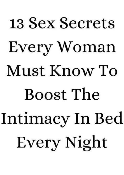 Sex Secrets Every Woman Must Know To Boost The Intimacy In Bed Every Night Artofit