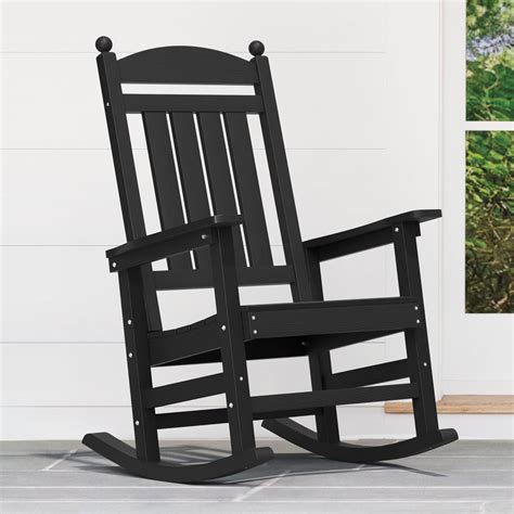 Weather Resistant Outdoor Rocking Chair With High Back 350lbs Support