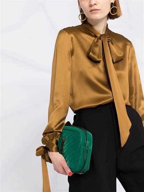 Saint Laurent Long Sleeve Pussy Bow Blouse Farfetch Artofit