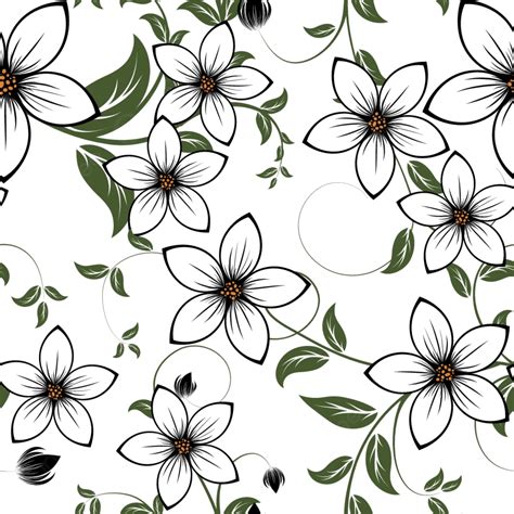 Seamless Vector Floral Background, Wallpaper, Drawn, Vectors Background ...