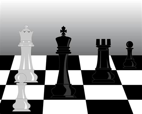 black and white pieces of chess 7723681 Vector Art at Vecteezy