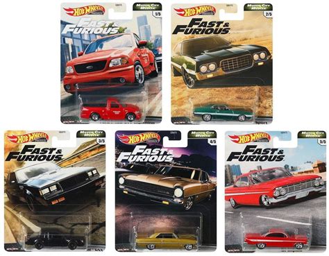 Hot Wheels Premium Fast Furious Motor City Muscle Set Of 5 Vehicles GBW75 887961816686 EBay