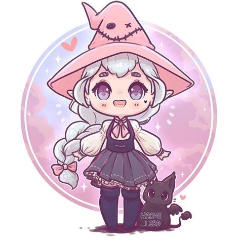 Cute Witch Drawing / Finally paint the color, a lovely and beautiful little witch is finished ...