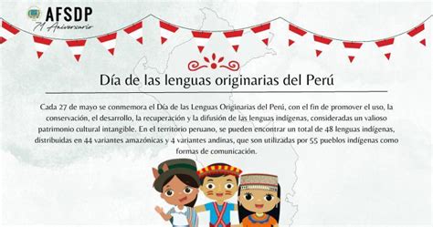 27 De Mayo Día De Las Lenguas Originarias Del Perú 2023 Afsdp