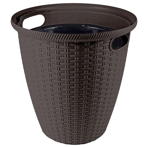 "Ingreen" Кашпо для цветов пластмассовое "Rattan D" 50л со вставкой 27л ...