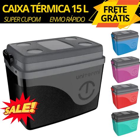 Caixa Termica Cooler 15 Litros 22 Latas Alça Unitermi Shopee Brasil