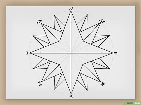 Como Desenhar Rosa Dos Ventos - Como Desenhar uma Rosa dos Ventos: 12 Passos