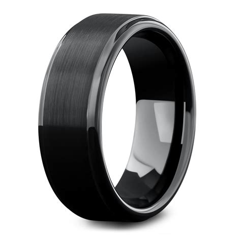 men's black titanium wedding bands