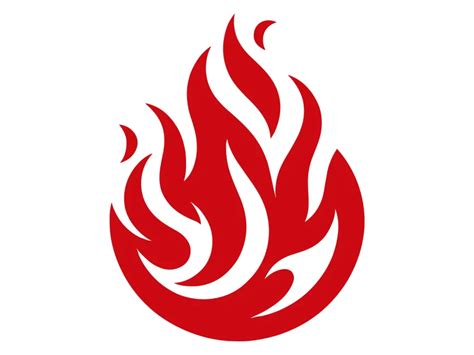 red flame shape logo template vector image  logowik