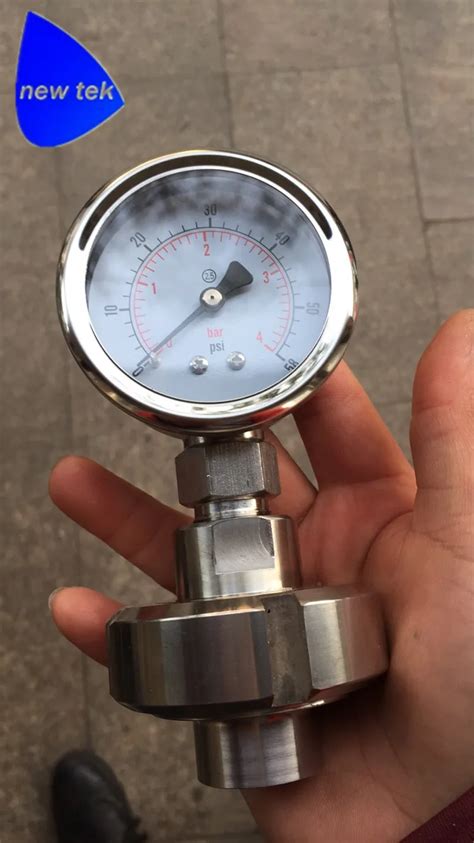 Manometer DIN25 Union Membrane Pressure Gauge SS304 Stainless Steel