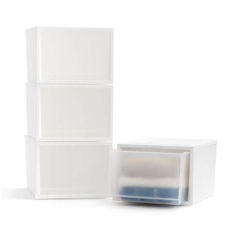 Iris Usa 4 Pack 34 Qt Medium Stackable Plastic Drawers For Clothes