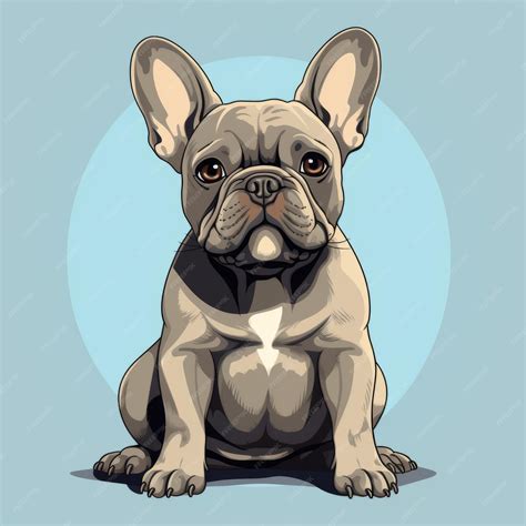 Premium Photo | Minimalist Cartoon French Bulldog Illustration With Cute Appeal