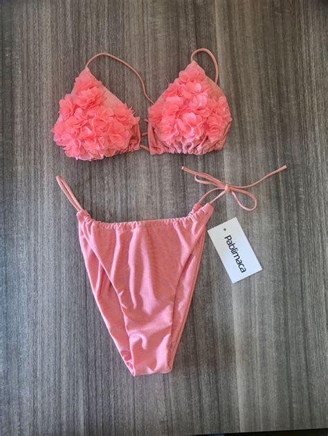 Bikini Con Fiori Rosa Donna Pablimaca