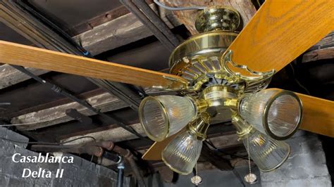 Casablanca Delta Ii Ceiling Fan Polished Brass Oak K S Blade