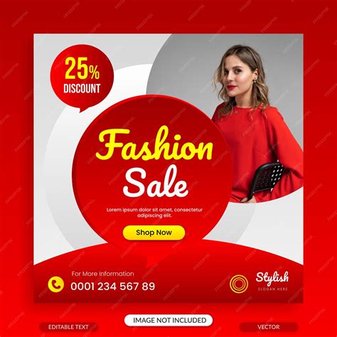 Premium Vector Social Media Post Template For Fashion Sale