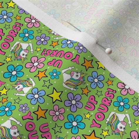 Small Scale Up Yours Sassy Middle Fabric Spoonflower