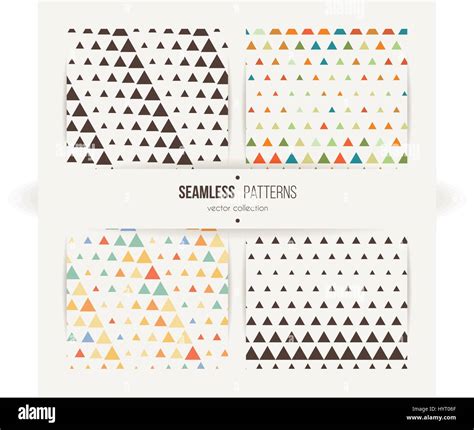 Seamless Set Of Triangle Halftone Gradient Patterns Stock Vector Image