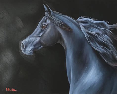 Original Arabian Horse Oil Painting by Nicolae Art - Etsy