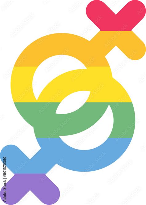 Rainbow Women Lesbian Sign In Rainbow Stripped Colors LGBT Party Icon