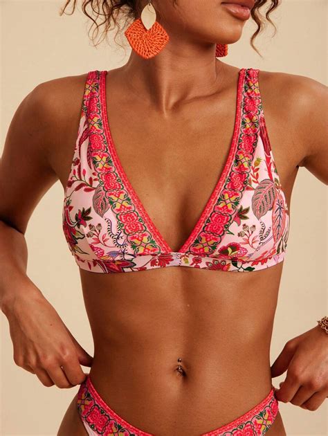 Travachic Women S Floral Print Bikini Swimwear Set For Vacation Beach Summer Outfits For