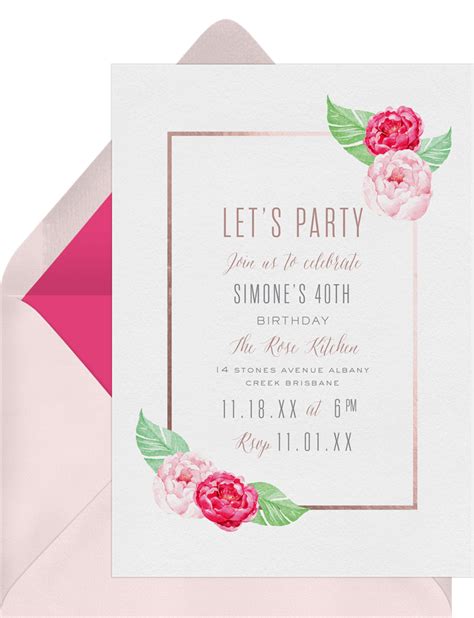 Feminine Florals Invitations Greenvelope