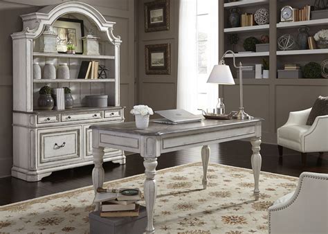 Magnolia Manor Antique White Credenza With Hutch From Liberty Coleman
