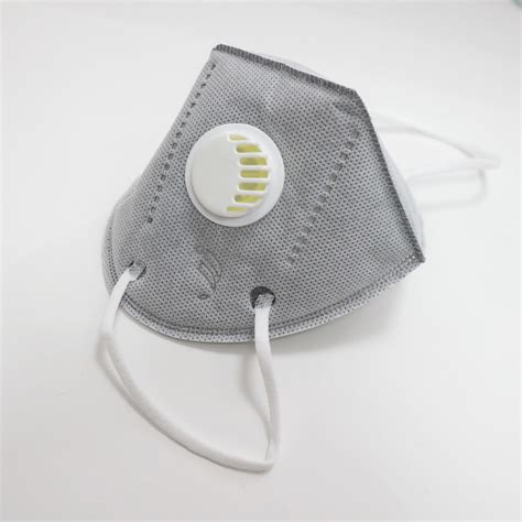 Disposable Kn95 Face Mask With Breathing Valve In Grey Colour From