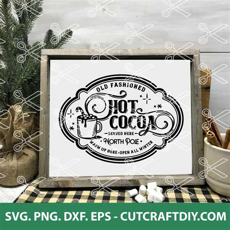 Hot Cocoa Sign SVG Hot Cocoa SVG Christmas Sign SVG