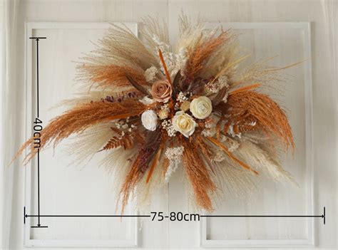 Burnt Orange Silk Flowersand Pampas Grass Wedding Arborflower Swag