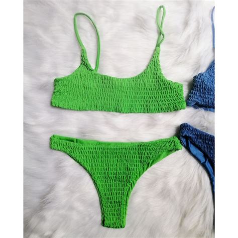 Bikini Nhún Ngang Sexy Smocked Bikini Set Shopee Việt Nam