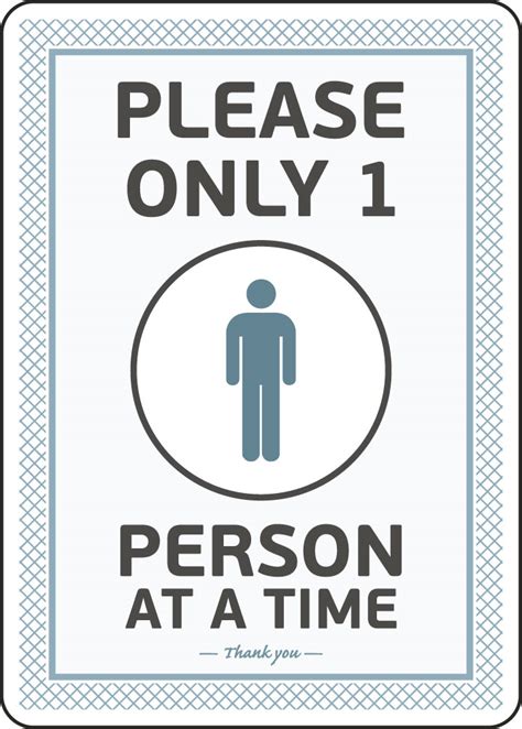 Please Only One Person Restroom Sign - Save 10% Instantly