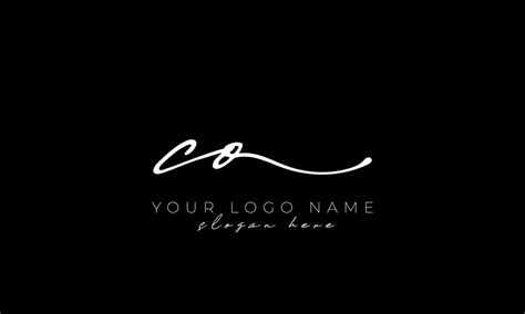 Handwriting Letter Co Logo Design Co Logo Design Free Vector Template