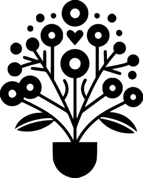 Premium Vector Plants Black And White Vector Illustration