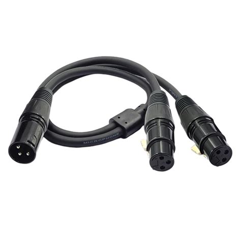 Xlr Splitter Cable Female To Dual Male Y Balanced Audio Microphone Cord