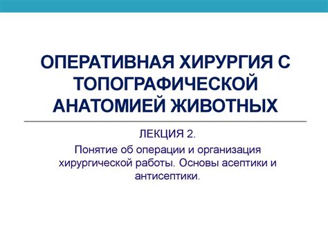 Оперативная хирургия с топографической анатомией животных - презентация ...