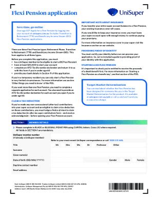 Fillable Online Flexi Pension Pds Key Information About The Flexi