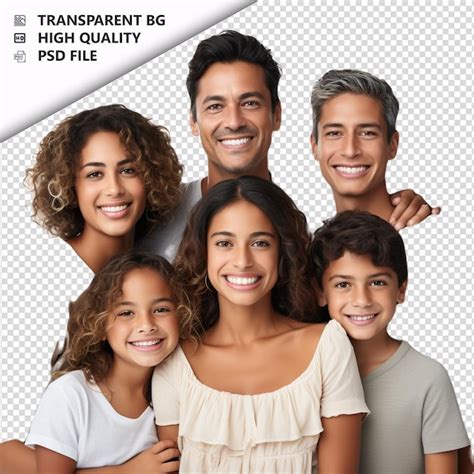Familia Latina Ansiosa Estilo Ultra Realista Fondo Blanco Archivo PSD Premium