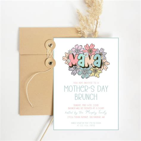 Editable Mothers Day Brunch Invitation Printable Mother S Etsy