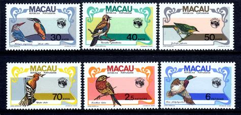 Macau 1984 Birds Ausipex Complete Mnh Set Sc 494 499 Sg 592 597 Cv £