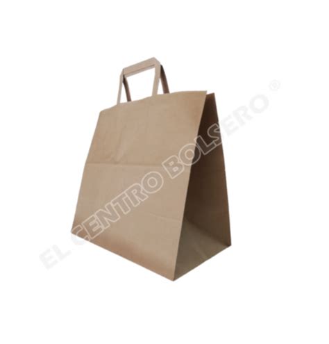 Bolsas De Papel Kraft Natural Con Asas Planas El Centro Bolsero