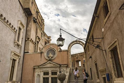 Courtyard of the Angel Inside the Sant`Angelo Castle. Editorial Stock ...